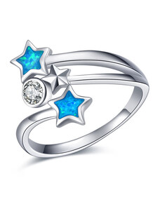 OLIVIE Stříbrný prsten OPÁLOVÉ HVĚZDY 5890