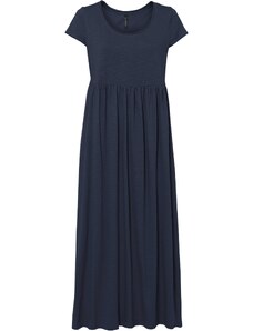 bonprix Dlouhé úpletové šaty, z organické bavlny Modrá