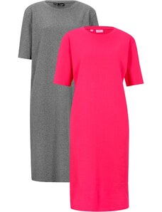 bonprix Úpletové šaty Oversize (2 ks v balení) Pink