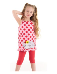 Denokids Cat Polka Dot Girl Blouse Leggings Suit