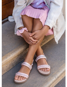 Růžové dívčí sandály Think Spring DeeZee&CCC Růžová