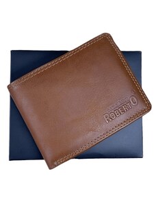 Pánská kožená peněženka Roberto světle hnědá buff-601