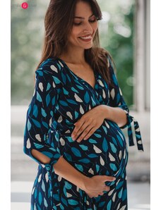 milk & love Těhotenské, kojící šaty Two Ways Midi Dress Navy Blue