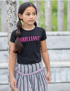 B-nosy Dívčí tričko s ohrnutým rukávem černé Brilliant