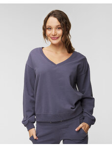 Mikina JUVIA FLEECE V-NECK WITH PUFFY SLEEVES