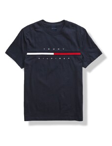 Tommy Hilfiger dámské tričko Iconic stripe logo tmavé