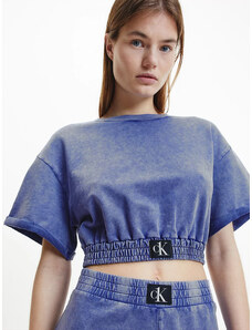 Calvin Klein dámské fialové cropped tričko