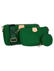 Dámská trojdílná kabelka - zelená