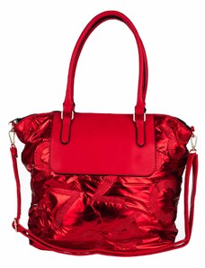 Lesklá trendy kabelka - červená