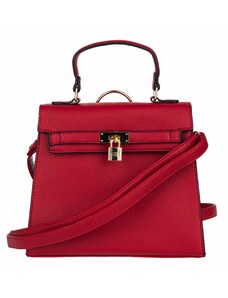 Dámská kabelka s ozdobným zámečkem - červená