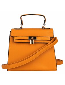 Dámská kabelka s ozdobným zámečkem - žlutá