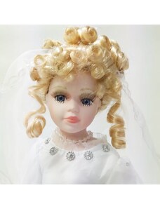 Porcelánová panenka nevěsta Karolínka 40 cm