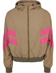 URBAN CLASSICS Ladies Crinkle Batwing Jacket - khaki/brightviolet