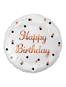 Godan Fóliový balón bílo/růžový - Happy Birthday