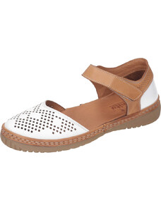 Manitu 910049-03 dámské kožené sandály bílá kombi