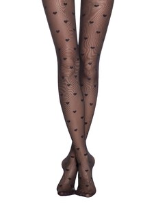 Dámské punčochy Conte CONTE_BONHEUR_Women_s_tights_with_heart_pattern_euro_package_818