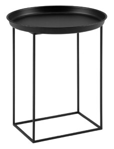 Černý kovový odkládací stolek MICADONI Ataca 43 cm