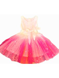 Bibika Dívčí šaty Hvězdný prach bílá-růžová