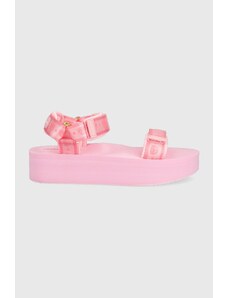 Růžové dámské sandály bez podpatku | 900 kousků - GLAMI.cz