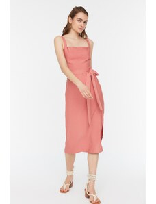 Trendyol šaty se sušeným růžovým páskem