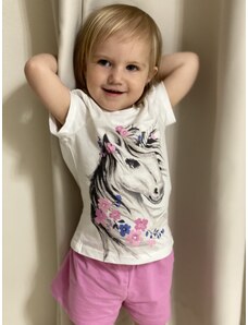Dívčí pyžamo kraťasy a tričko s krátkým rukávem s jednorožcem GEORGE