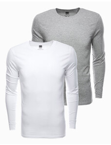 Ombre Clothing Pánské tričko s dlouhým rukávem bez potisku - mix 2 pcs Z43