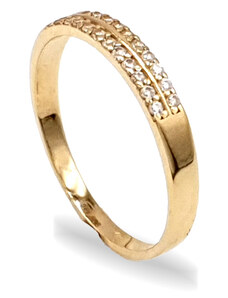 Zlatý prsten posetý řadou zirkonů