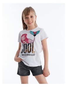 mshb&g Cool Mermaid Girl's T-shirt Denim Shorts Set