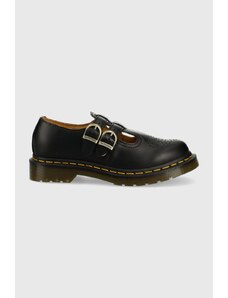 Kožené polobotky Dr. Martens dámské, černá barva, na plochém podpatku, DM12916001.8065.Mary-Black.Smth