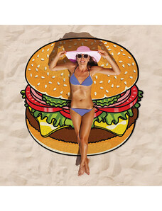 VFstyle Kulatá plážová osuška Hamburger