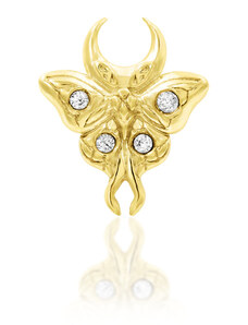 Junipurr jewelry Bezzávitová koncovka piercingu ze 14 kt žlutého zlata Luna