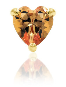 Junipurr jewelry Bezzávitová koncovka piercingu ze 14 kt žlutého zlata 585/1000 DARK CHAMPAGNE HEART
