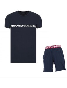 Pánské pyžamo krátké - 111573 2R516 00135 - tm.modré - Emporio Armani