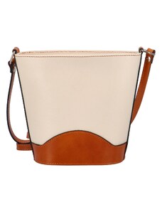 Delami Vera Pelle Dámská kožená crossbody Tereza, béžová/koňaková NEW