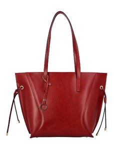 Delami Vera Pelle Sympatická velká dámská kožená taška Modesi, červená