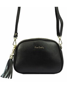 Kožená crossbody kabelka Pierre Cardin 4500 FTT černá