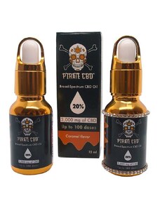 Broad-Spectrum 20 % Pirate CBD olej - karamelové aroma (15 ml - 3000 mg CBD)