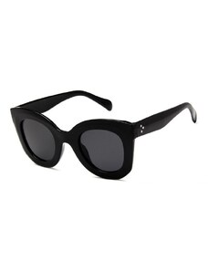 Černé Sluneční Brýle s Velkýma Očima OK144, UV 400, Vysoce Kvalitní Materiály, Kovové Nosníky