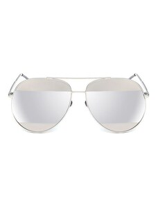 Stříbrné Aviators Zrcadlové Sluneční Brýle s Kovovými Prvky, Ideální pro Jarní a Letní Stylizaci
