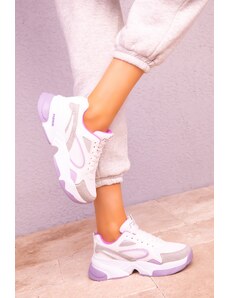 Soho White-Lilac Women's Sneakers 17226