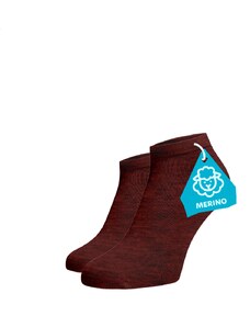 Benami Kotníkové ponožky MERINO - vínové