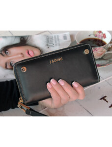 Jadise Dámská kožená peněženka STUD černá na zip