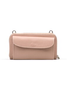 Blaire Kožená mini kabelka a peněženka Annie pudrově růžová
