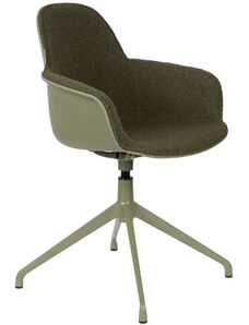 Zelená látková konferenční židle ZUIVER ALBERT KUIP s područkami II.