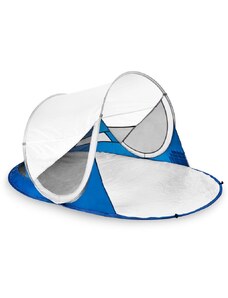 Spokey STRATUS Samorozkládací outdoorový paraván, UV 40, 195x100x85 cm - bielo-modrý