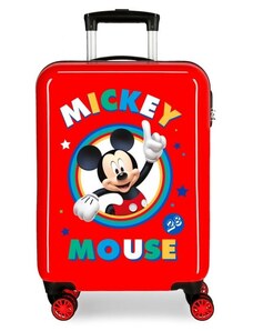 JOUMMABAGS Cestovní kufr ABS Mickey Circle red ABS plast, 55x38x20 cm, 34 l