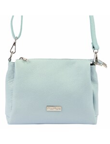 Kožená crossbody kabelka MiaMore 01-002 modrá