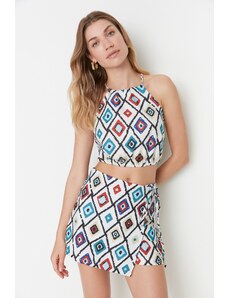 Trendyol Multi Color Geometric Patterned Woven Two Piece Set