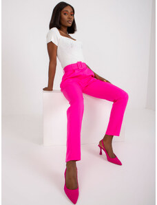 Fashionhunters Oblekové kalhoty fluo růžová s kapsami značky Giulia