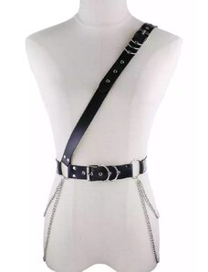 Bodypiece harness / pásek - černý koženkový
